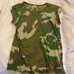 Free People green camo T-shirt